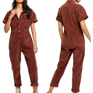 FREE PEOPLE Brown Marci Boiler Jumpsuit - CURRENT